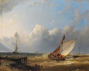 Hermann Eschke Segelboote bei steifer Brise vor der Kuste Spain oil painting artist